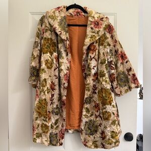 Vintage 1960’s Swing Coat Floral Chenille Coat